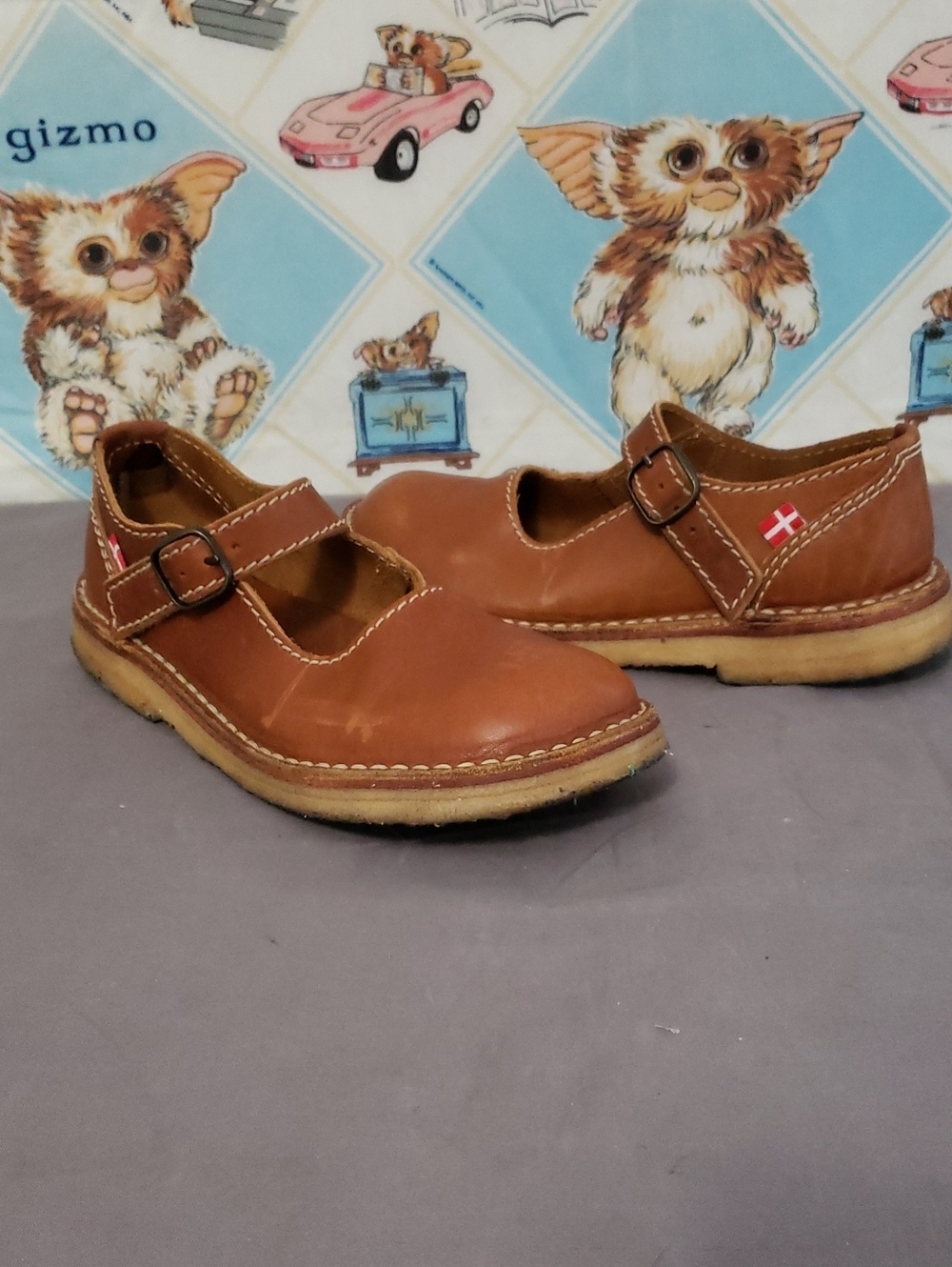 Duckfeet Leather Lolland Mary Jane T-strap Brown Tan Flats Shoes Size 41
